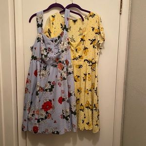 Torrid lot of 2 size 2 Dresses Lemons Floral